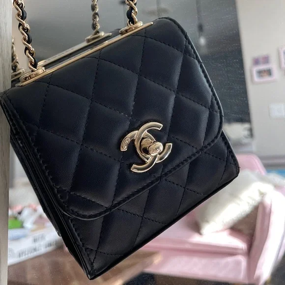 Chanel trendy cc mini black flap gold hardware - Picture 15 of 17